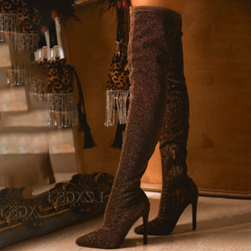 Leopard Thigh Boots