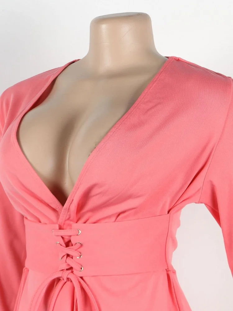 Women's  Solid Long Sleeve 2-Piece Set