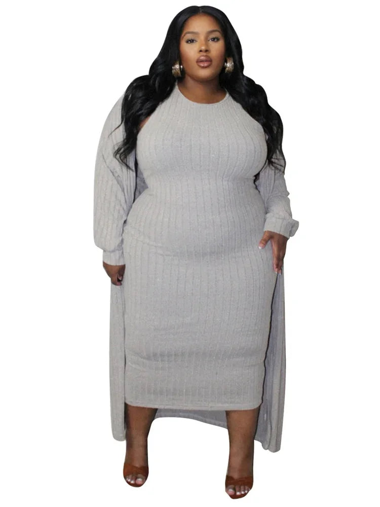 Plus Size 2 Piece Outfits  Maxi Dress