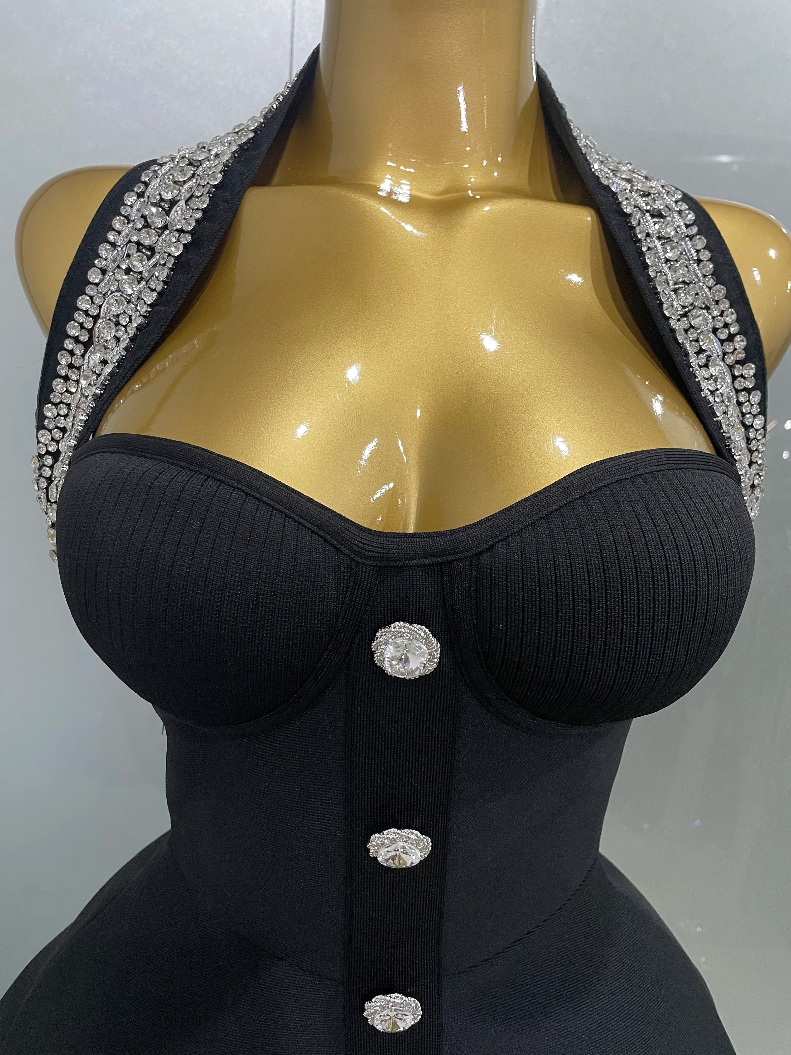 Shinning Crystal Bodycon Bandage Long Dress