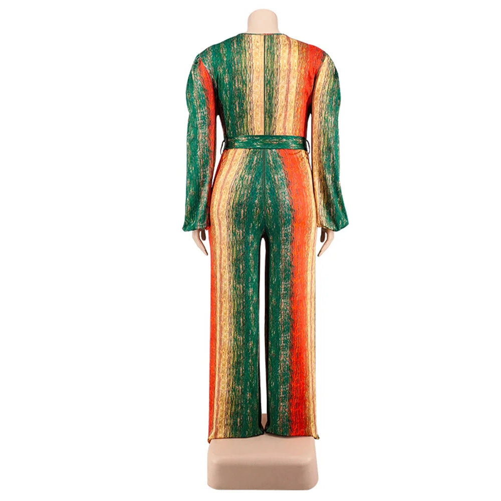 Plus Size Elegant V Neck Rompers Jumpsuits