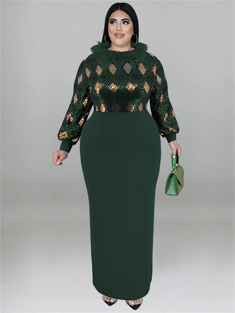 Women's Print Patchwork Maxi Dress