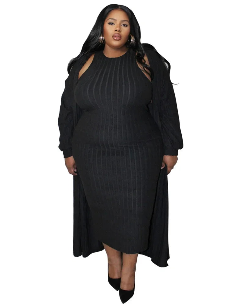 Plus Size 2 Piece Outfits  Maxi Dress