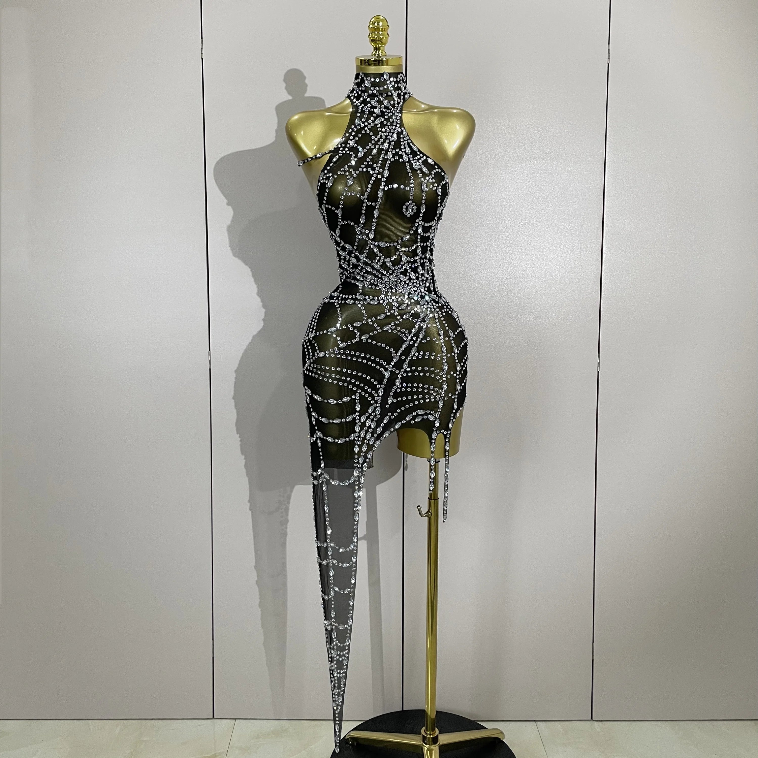 Sparkly Diamond Bodycon Mini Dress