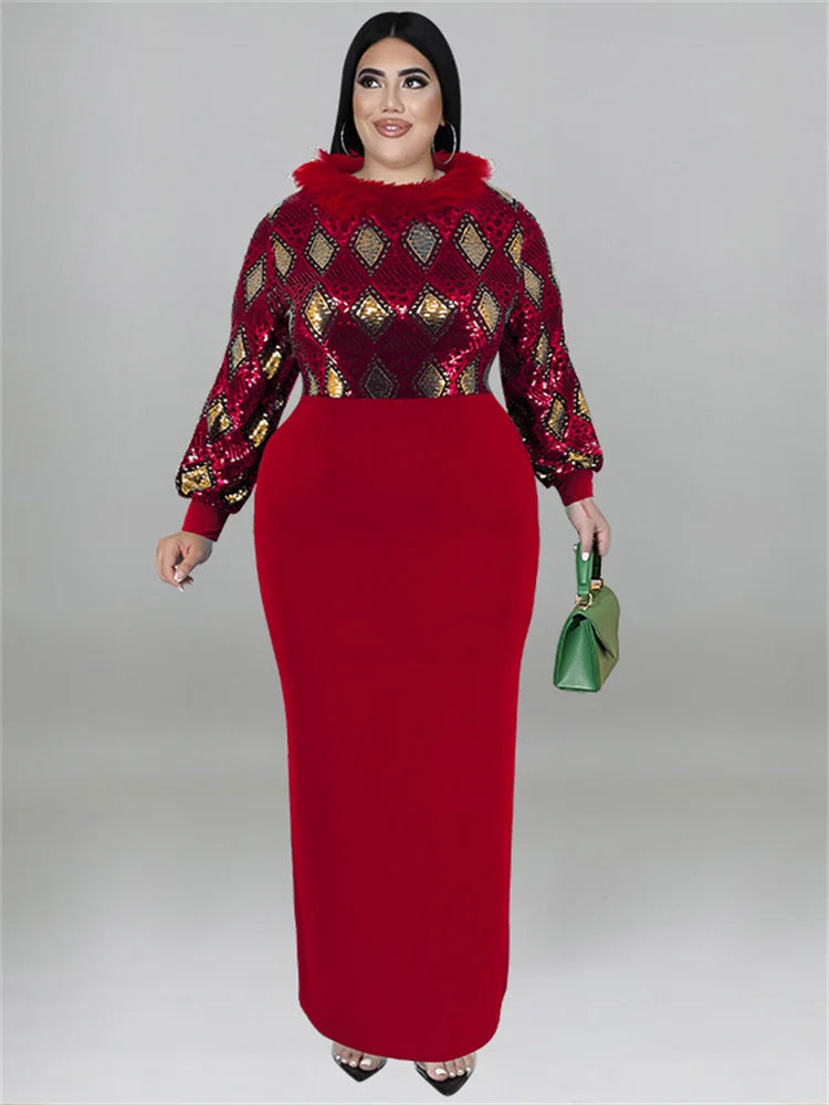 Women's Print Patchwork Maxi Dress