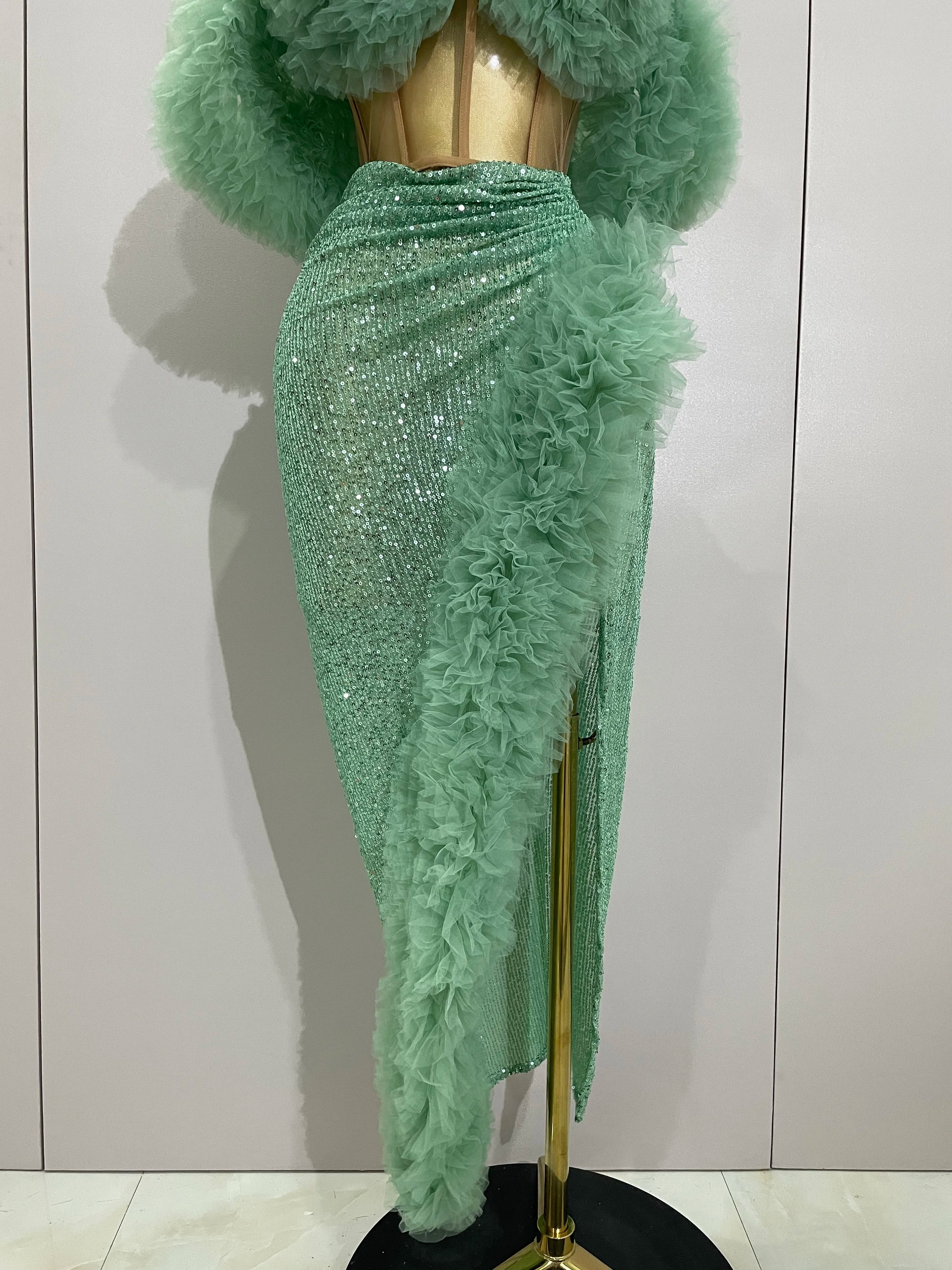 Sequins Top Short Skirt Outfit Dress