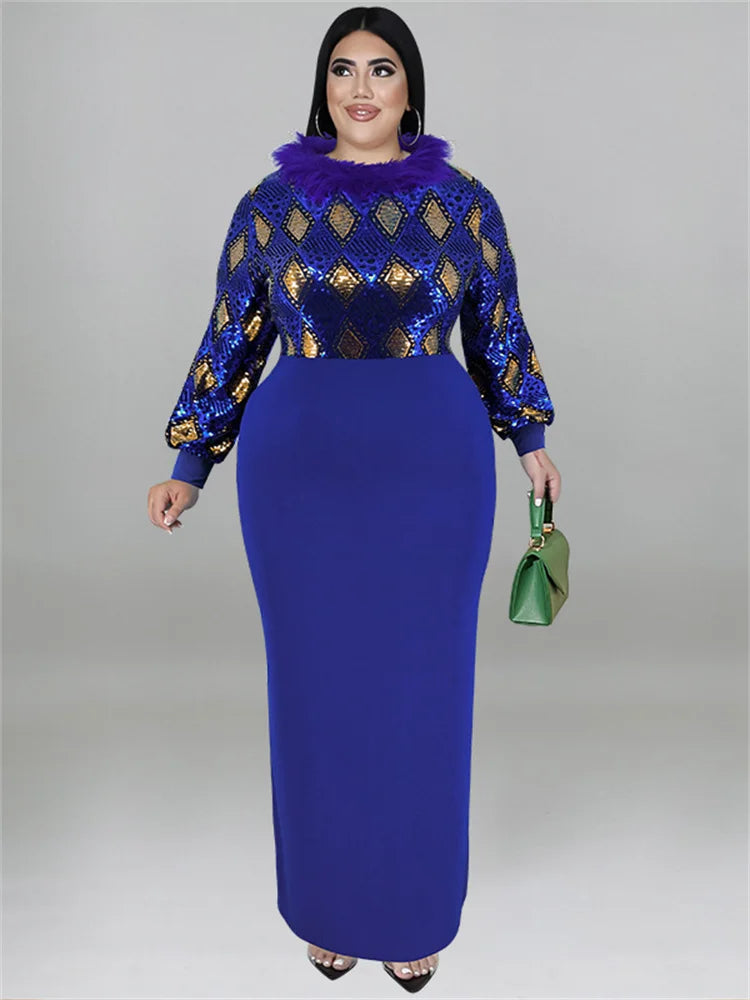 Women's Print Patchwork Maxi Dress