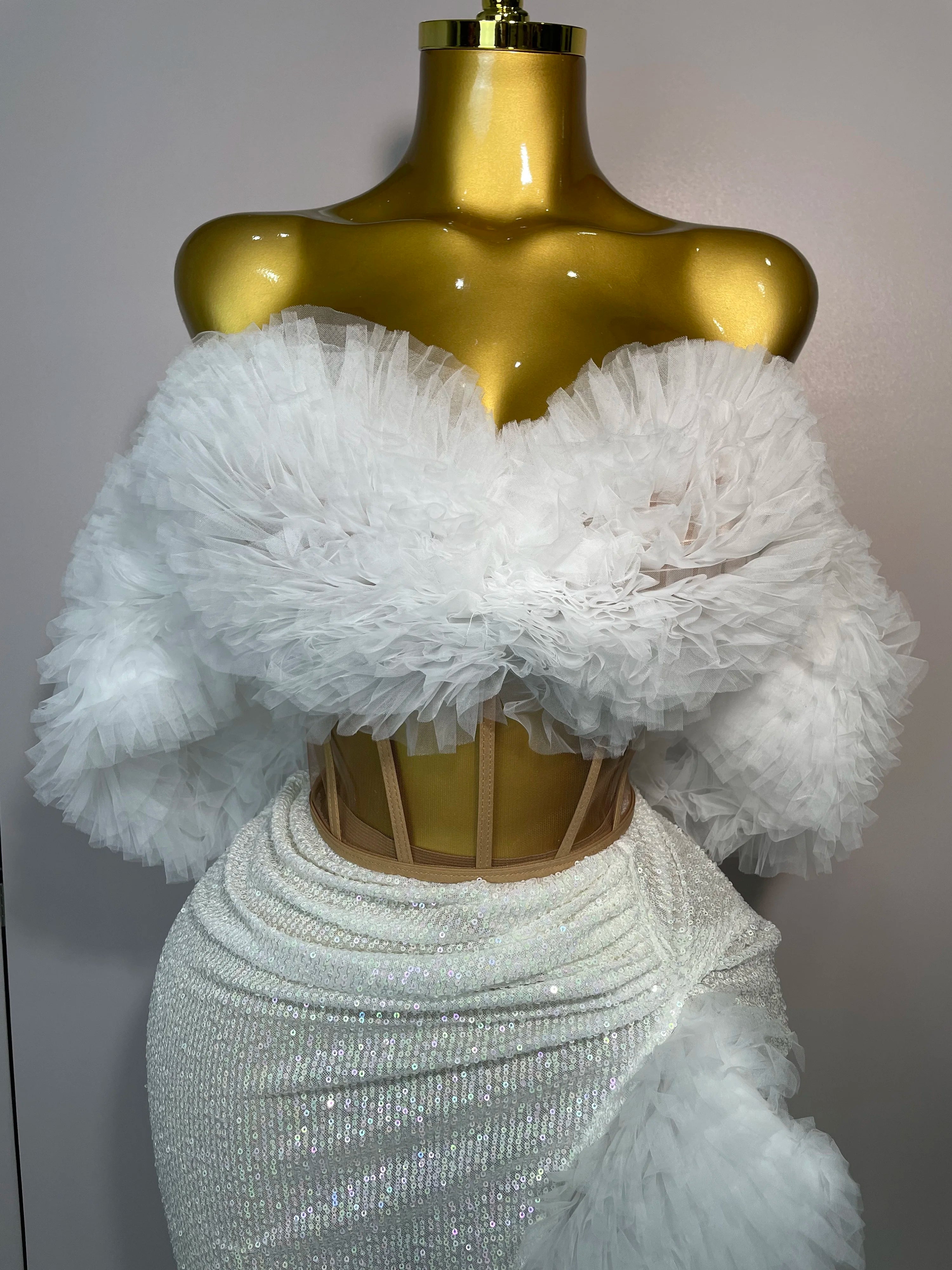 Sequins Top Short Skirt Outfit Dress