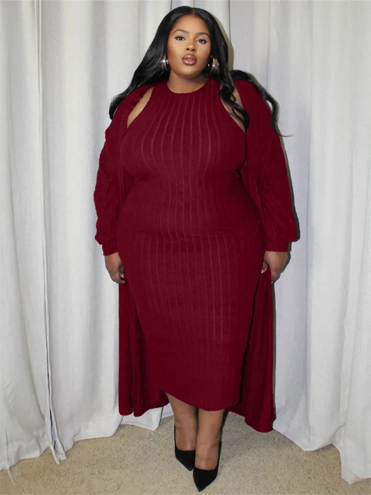 Plus Size 2 Piece Outfits  Maxi Dress