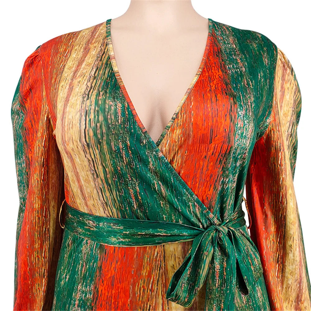 Plus Size Elegant V Neck Rompers Jumpsuits