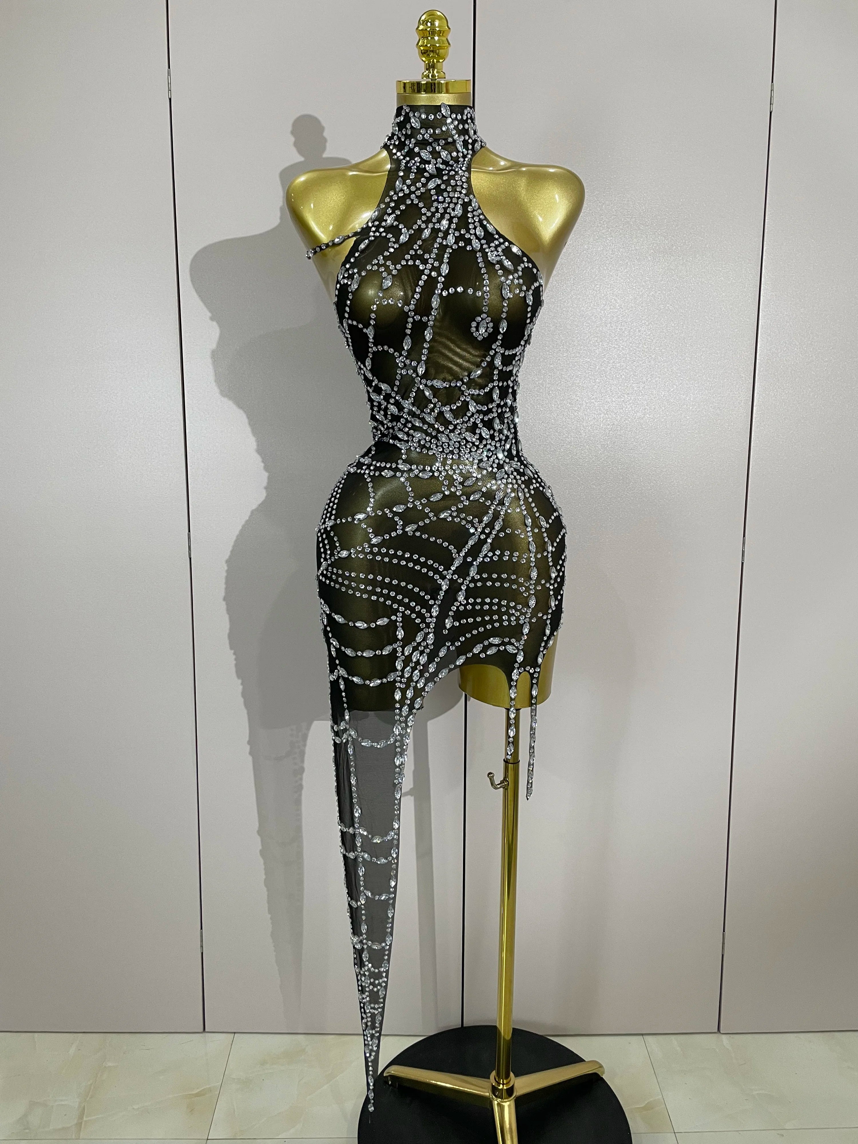 Sparkly Diamond Bodycon Mini Dress