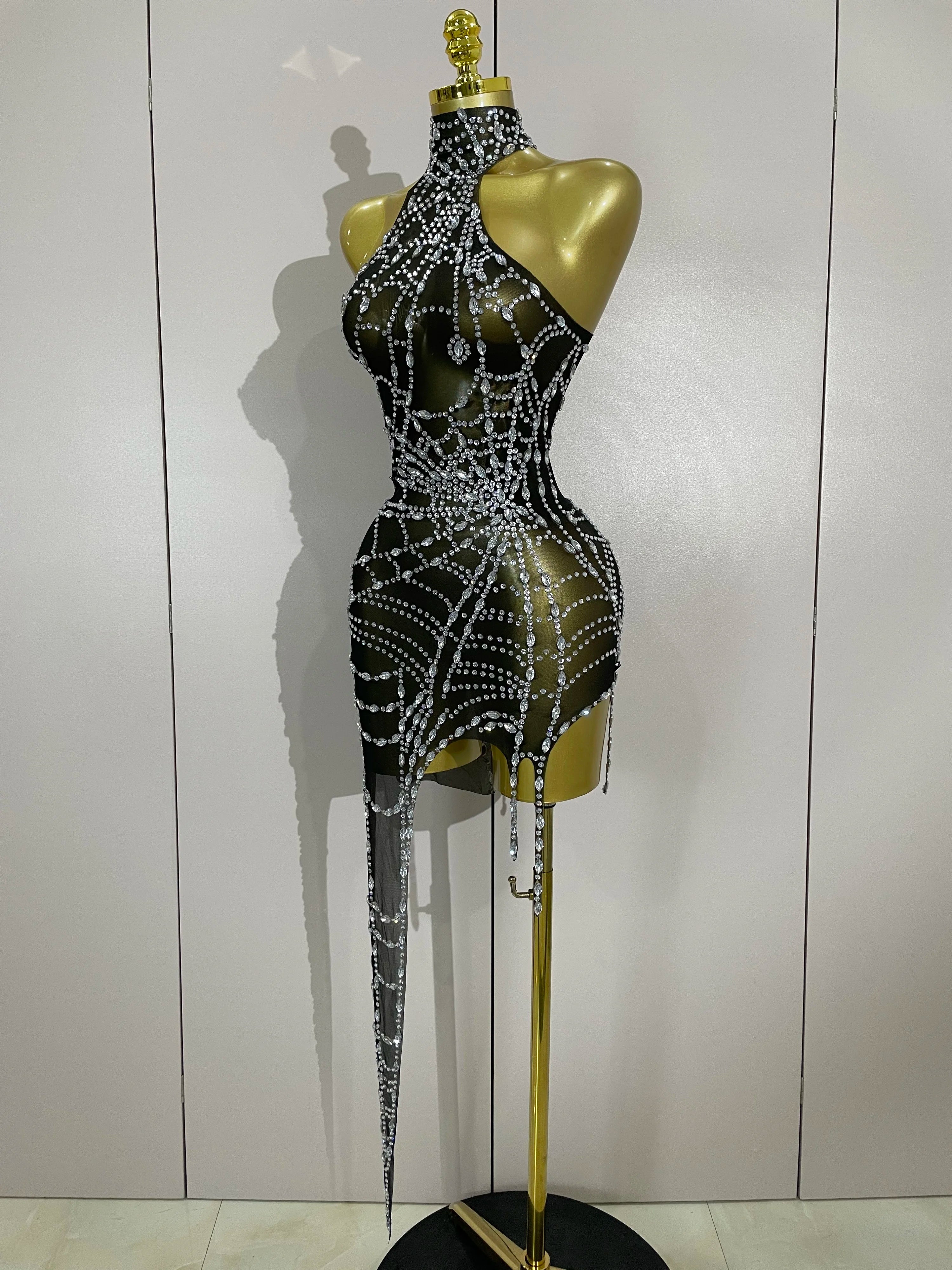 Sparkly Diamond Bodycon Mini Dress