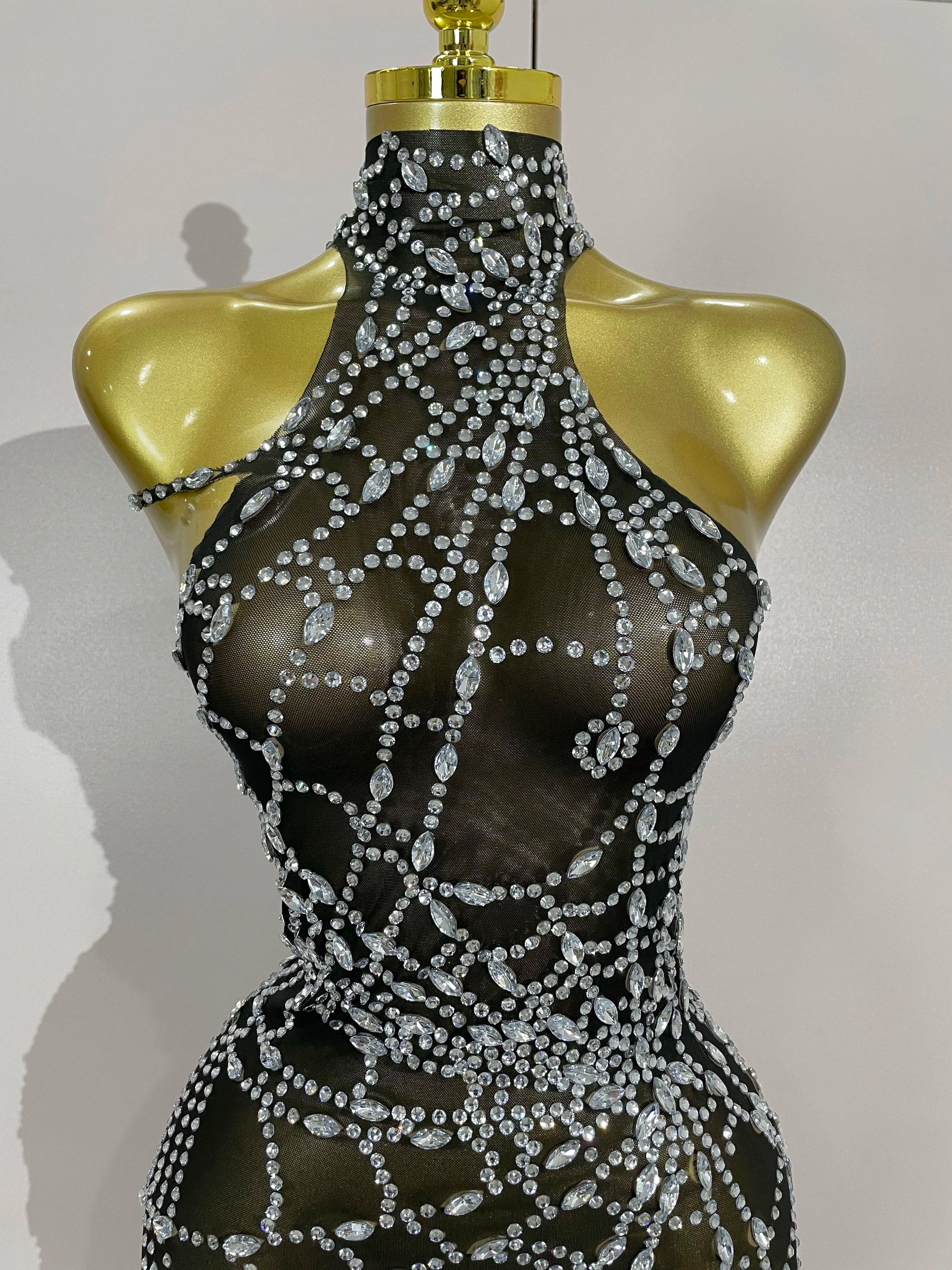 Sparkly Diamond Bodycon Mini Dress