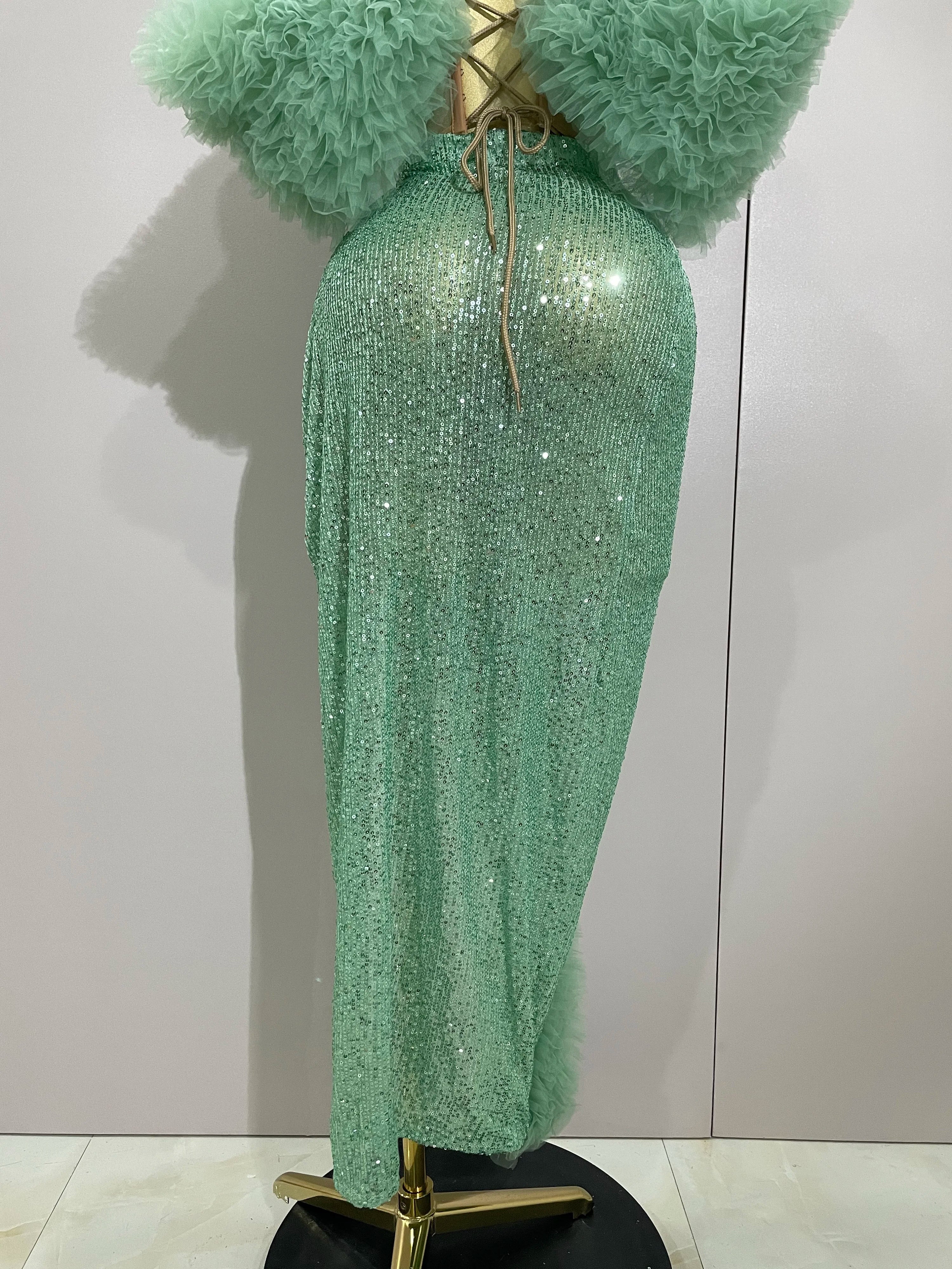 Sequins Top Short Skirt Outfit Dress