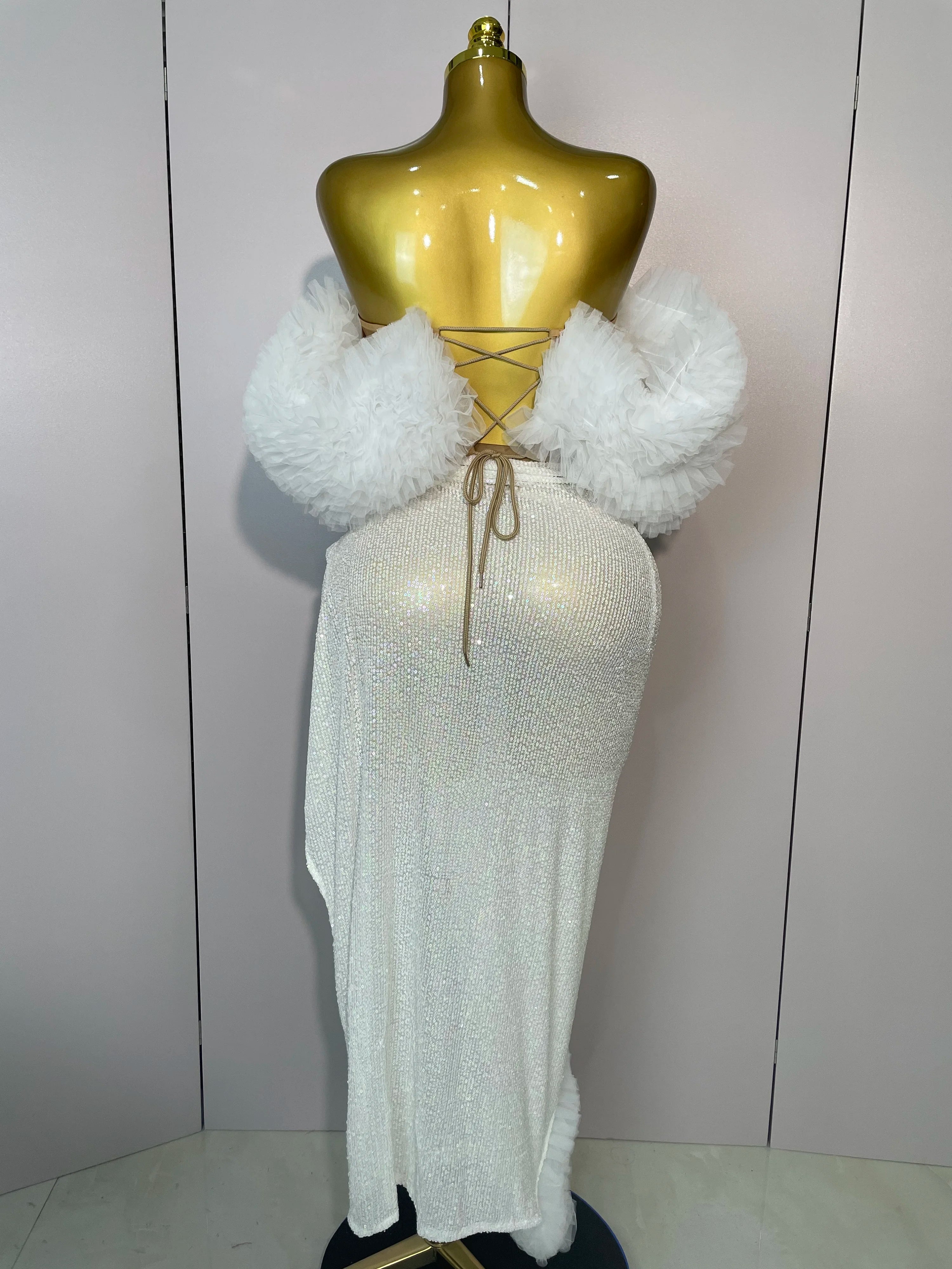 Sequins Top Short Skirt Outfit Dress