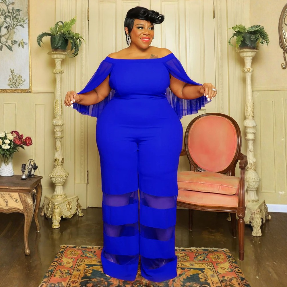 Long Batwing Sleeve Off-Shoulder Jumpsuit