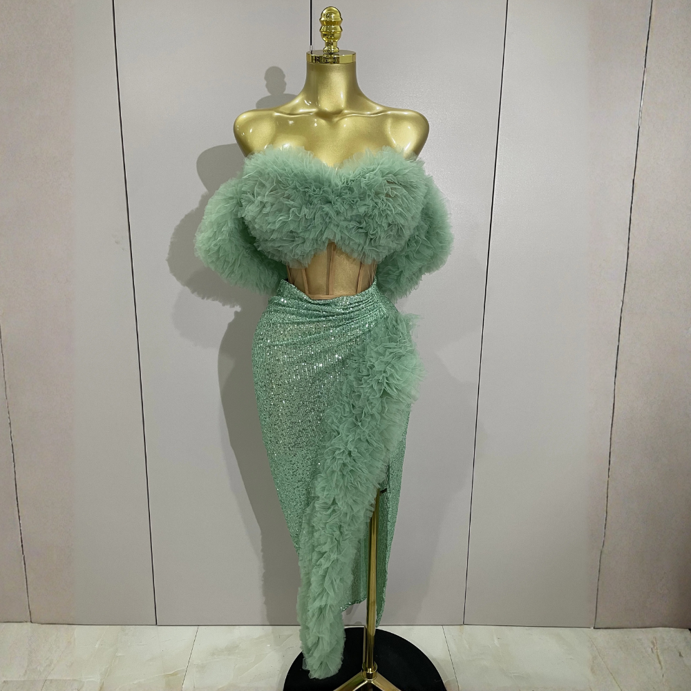 Sequins Top Short Skirt Outfit Dress