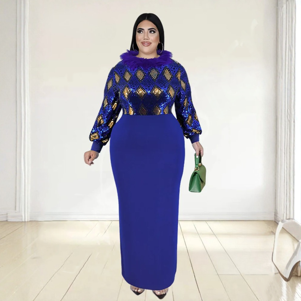 Women's Print Patchwork Maxi Dress