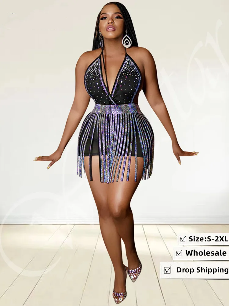 Crop Top Tassel Skirts Matching Set