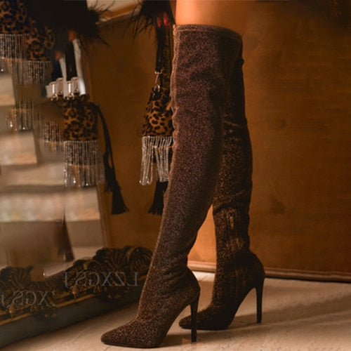 Leopard Thigh Boots